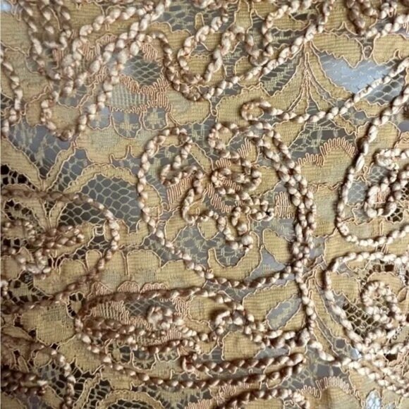 Zara Beige Lace Sleeveless Crop Top - Picture 3 of 5